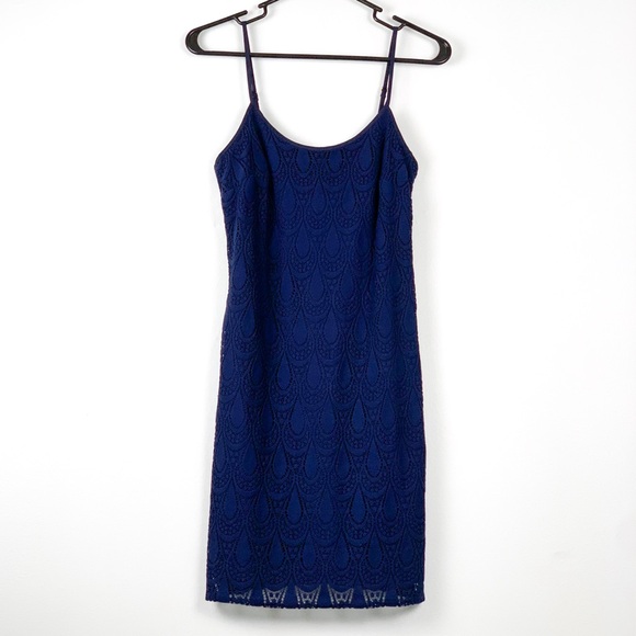 Lilly Pulitzer Dellaria paisley drop knit lace stretch dress in True Navy, xs - Picture 2 of 12
